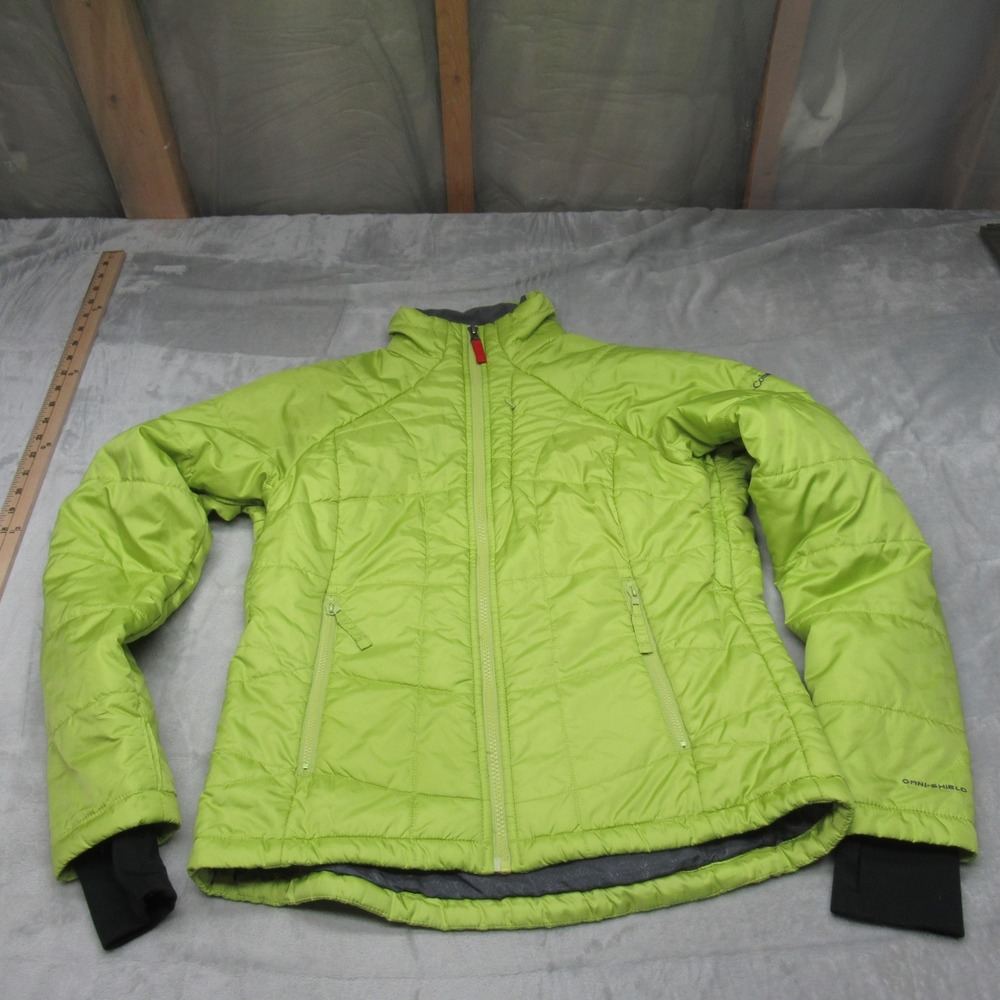 Columbia Jacket Womens Medium Green Omni-Shield Puffer‎ Lightweight Rain READ